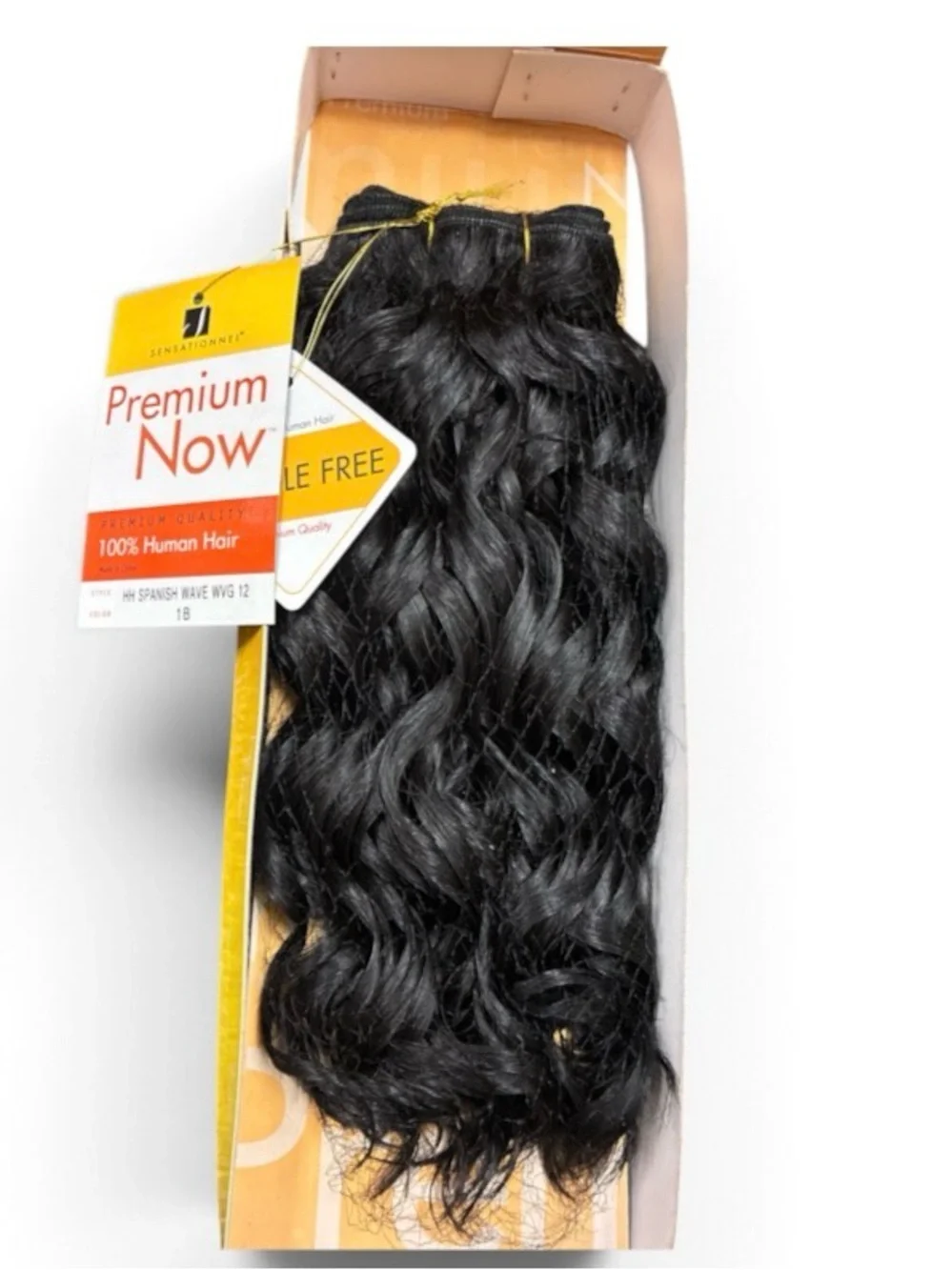 Tangle Free Women’s Human Hair Weave - Black 12”